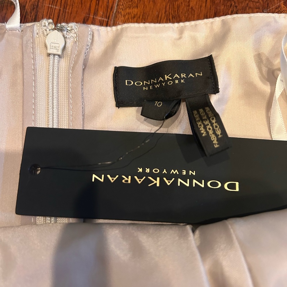 Elegant Donna Karan flowy halter tie back midi linen blend dress size 10 boho - Picture 5 of 5